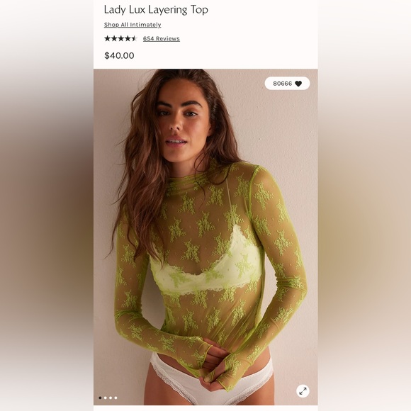 Free People Lady Lux Layering Top XL - Picture 1 of 4